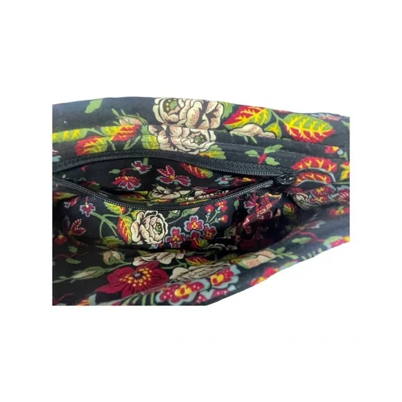 Vera Bradley Anastasia Pattern Black Red Cream Floral Jilly Purse Retired - Picture 5 of 10